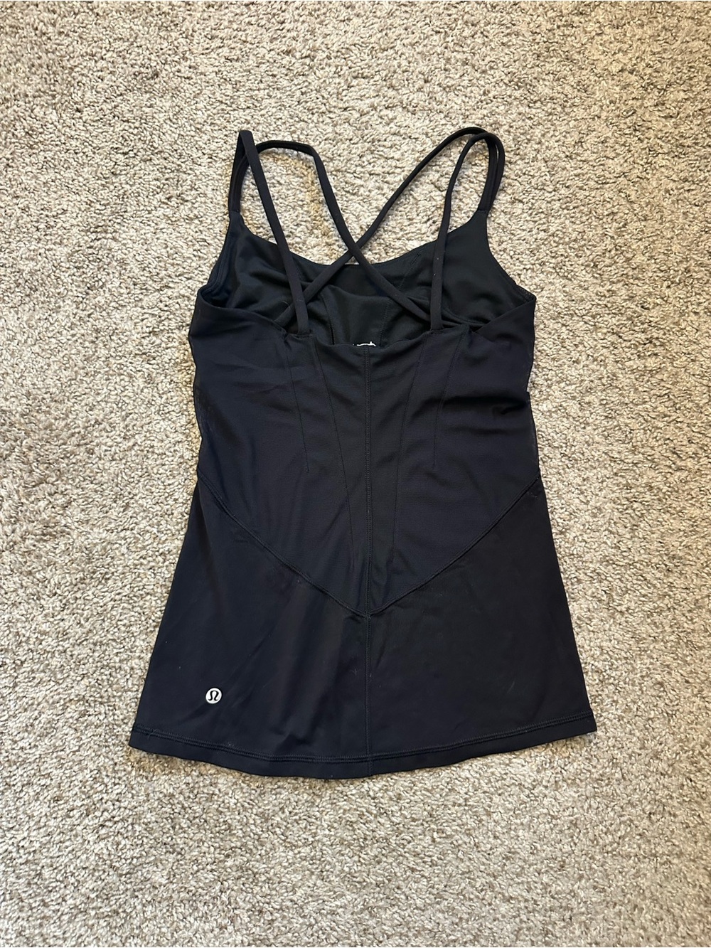 Lululemon Exquisite Tank Black Mesh Strappy Luon - Picture 4 of 4